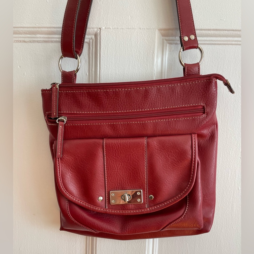 Emilie M. | Vintage Red Leather Crossbody Shoulder Bag